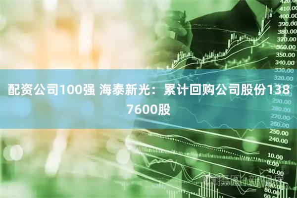 配资公司100强 海泰新光：累计回购公司股份1387600股
